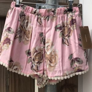 Pink Floral Shorts
